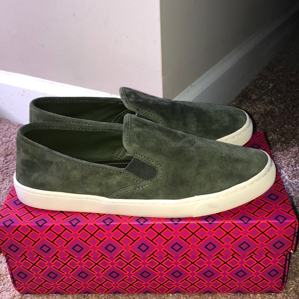 Tory Burch Green Suede Sneaker